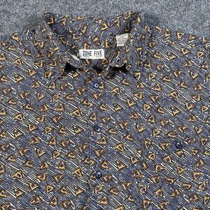 Zone Five Mens 2XL Geometric All Over Print Hawaiian Short Sleeve Cotton Shirt